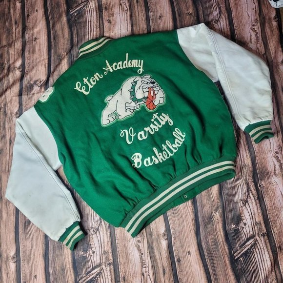 Vintage 90s Basketball Bulldog Varsity Jacket